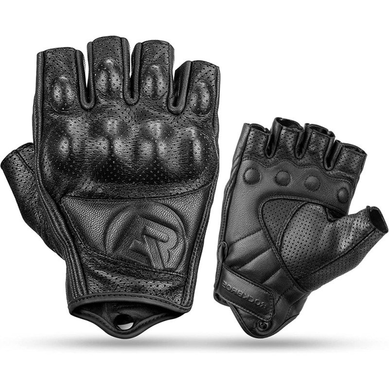 Rękawiczki motocyklowe Rockbros 16220006003 L skórzane - czarne Rękawiczki motocyklowe Rockbros 16220006003 L skórzane - czarne