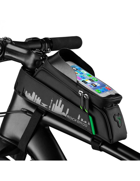 Sakwa rowerowa Rockbros 029-1BK na ramę z pokrowcem na telefon - czarna Sakwa rowerowa Rockbros 029-1BK na ramę z pokrowcem na telefon - czarna