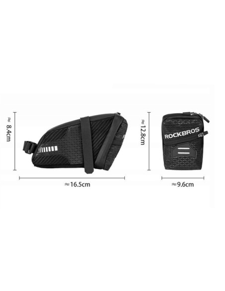 Torba rowerowa Rockbros C29-BK wodoodporna pod siodełko - czarna Torba rowerowa Rockbros C29-BK wodoodporna pod siodełko - czarna