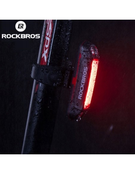 Lampka rowerowa tylna Rockbros A54BK + kabel micro USB - USB-A - czarna Lampka rowerowa tylna Rockbros A54BK + kabel micro USB - USB-A - czarna