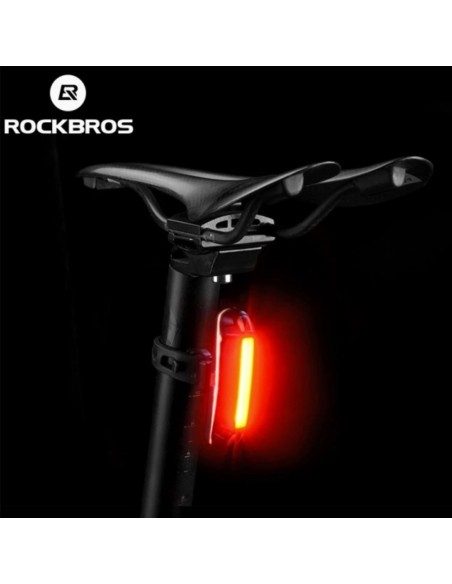 Lampka rowerowa tylna Rockbros A54BK + kabel micro USB - USB-A - czarna Lampka rowerowa tylna Rockbros A54BK + kabel micro USB - USB-A - czarna