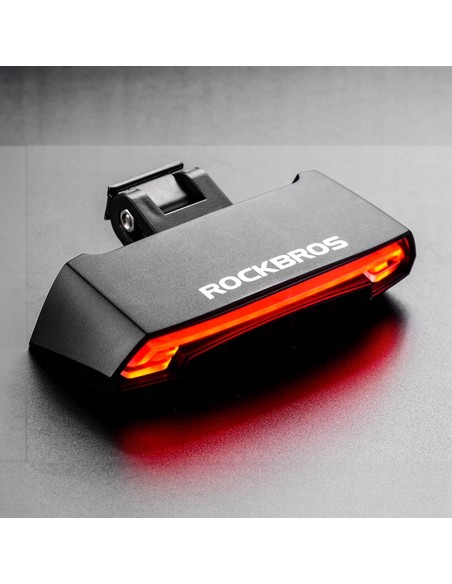 Lampka rowerowa tylna Rockbros LKWD-R1 z laserem i pilotem + kabel micro USB - USB-A - czarna Lampka rowerowa tylna Rockbros LKWD-R1 z laserem i pilotem + kabel micro USB - USB-A - czarna