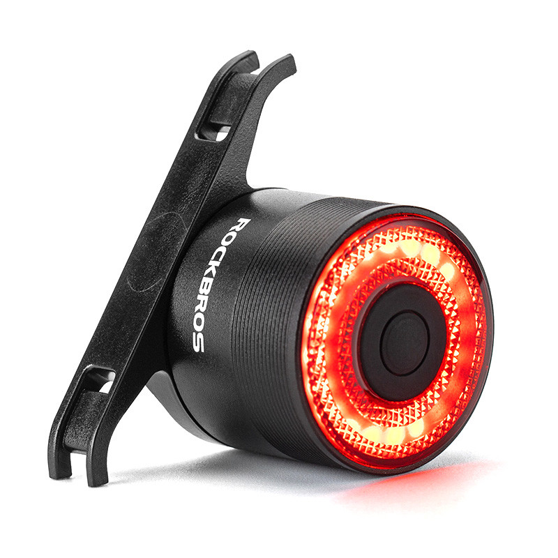 Lampa rowerowa Rockbros Q3 tylna z inteligentnym systemem stop - czarna Lampa rowerowa Rockbros Q3 tylna z inteligentnym systemem stop - czarna