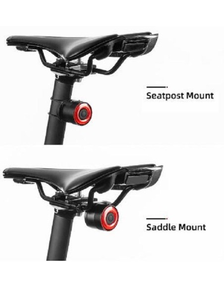 Lampa rowerowa Rockbros Q3 tylna z inteligentnym systemem stop - czarna Lampa rowerowa Rockbros Q3 tylna z inteligentnym systemem stop - czarna