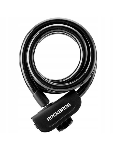 Zapięcie rowerowe Rockbros RKS515-BK na klucz 1,1m - czarne Zapięcie rowerowe Rockbros RKS515-BK na klucz 1,1m - czarne