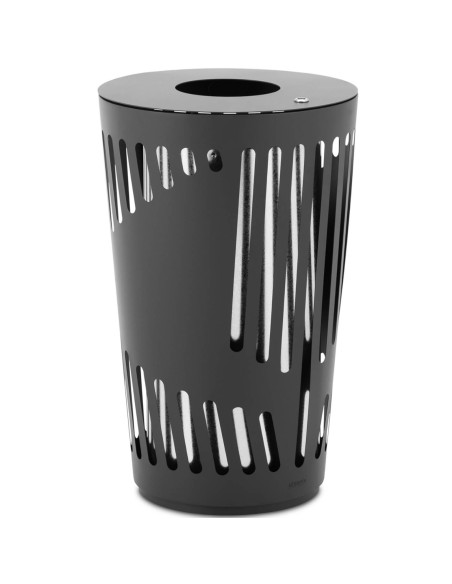 Lauko šiukšliadėžė miesto šiukšlėms, apvali, pagaminta iš geležies, sk. 50 x 80 cm tamsiai pilka Lauko šiukšliadėžė miesto šiukšlėms, apvali, pagaminta iš geležies, sk. 50 x 80 cm tamsiai pilka