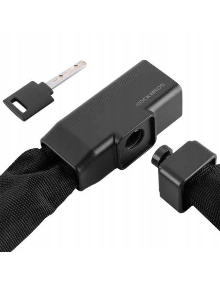 Zapięcie rowerowe Rockbros 32430708001 na klucz 0,97 m - czarne Zapięcie rowerowe Rockbros 32430708001 na klucz 0,97 m - czarne