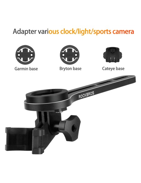 Uchwyt rowerowy Rockbros 29210005002 Garmin Bryton Cateye na kierownicę - czarny Uchwyt rowerowy Rockbros 29210005002 Garmin Bryton Cateye na kierownicę - czarny