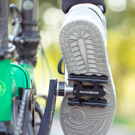 Zestaw pedałów Rockbros K320F-BK MTB ze stopu aluminium - czarne Zestaw pedałów Rockbros K320F-BK MTB ze stopu aluminium - czarne