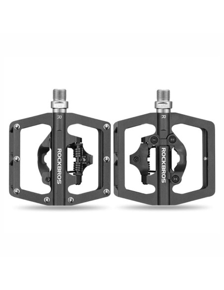 Zestaw pedałów rowerowych Rockbros PD15-BK ze stopu aluminium - czarne Zestaw pedałów rowerowych Rockbros PD15-BK ze stopu aluminium - czarne