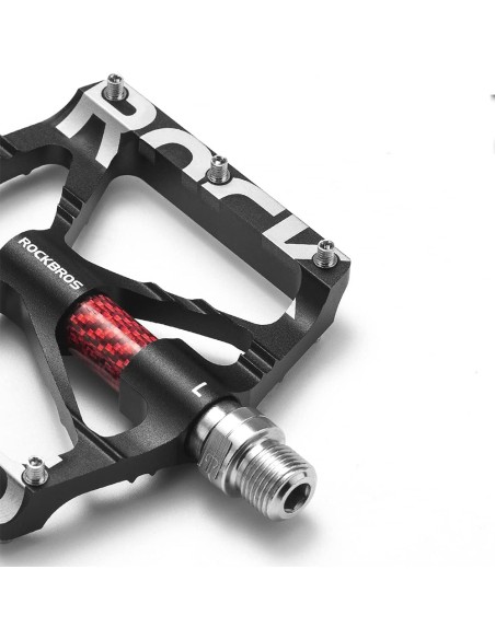 Zestaw pedałów rowerowych Rockbros 37213071001 ze stopu aluminium - czarne Zestaw pedałów rowerowych Rockbros 37213071001 ze stopu aluminium - czarne