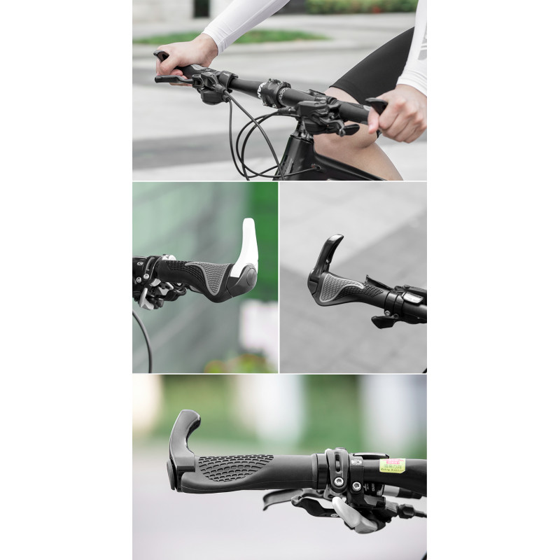 Zestaw uchwytów rowerowych Rockbros BT1007B z rogami - czarny