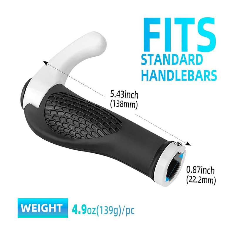 Zestaw uchwytów rowerowych Rockbros BT1007W z rogami - biały