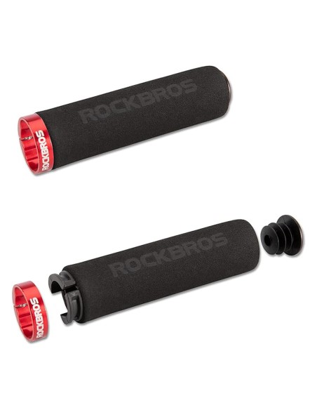 Uchwyty rowerowe Rockbros BT1001BKRD z gąbki na kierownicę - czarno-czerwone