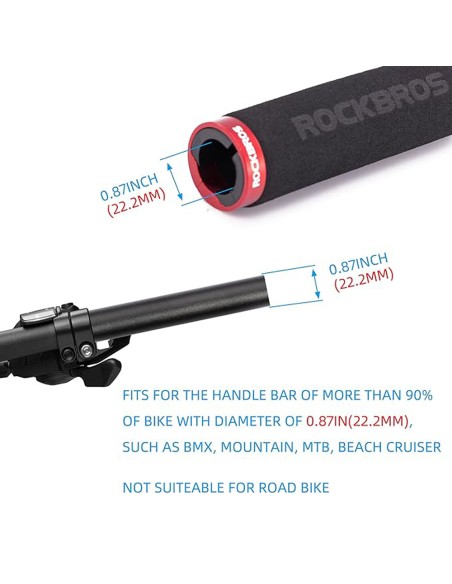 Uchwyty rowerowe Rockbros BT1001BKRD z gąbki na kierownicę - czarno-czerwone