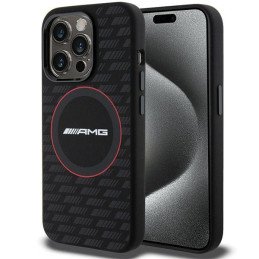 Etui AMG Silicone Carbon Pattern MagSafe na iPhone 15 Pro - czarne