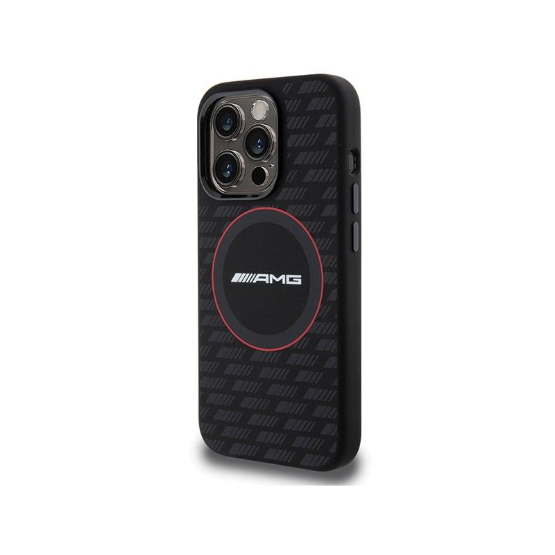Etui AMG Silicone Carbon Pattern MagSafe na iPhone 15 Pro - czarne