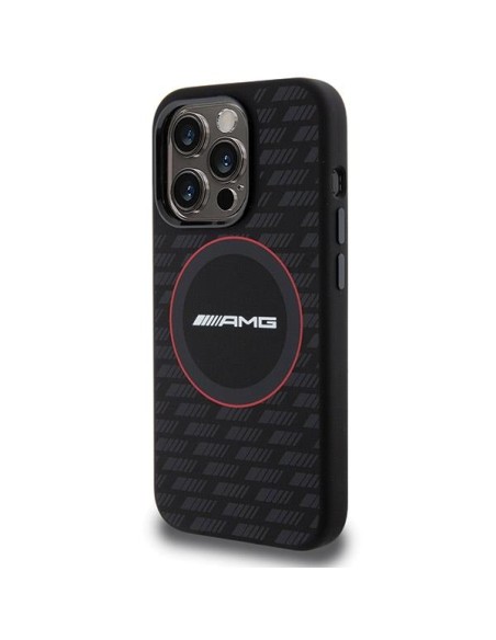 Etui AMG Silicone Carbon Pattern MagSafe na iPhone 15 Pro - czarne Etui AMG Silicone Carbon Pattern MagSafe na iPhone 15 Pro - czarne