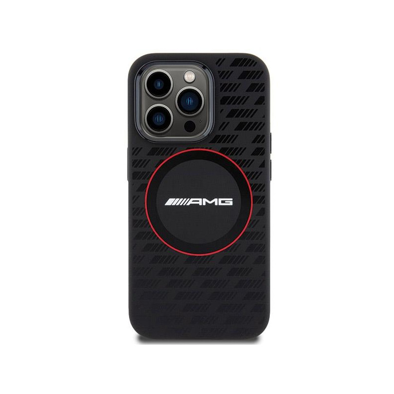 Etui AMG Silicone Carbon Pattern MagSafe na iPhone 15 Pro - czarne