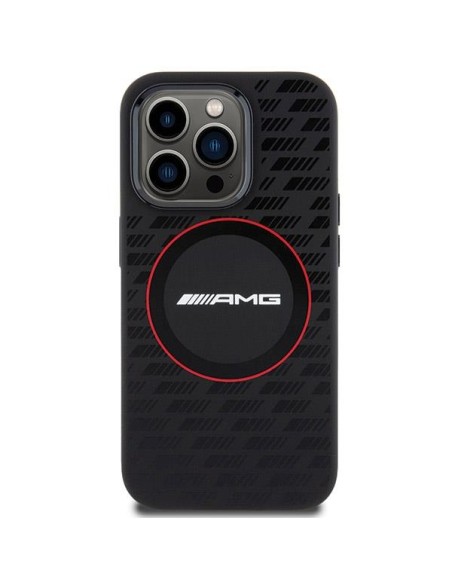 Etui AMG Silicone Carbon Pattern MagSafe na iPhone 15 Pro - czarne Etui AMG Silicone Carbon Pattern MagSafe na iPhone 15 Pro - czarne