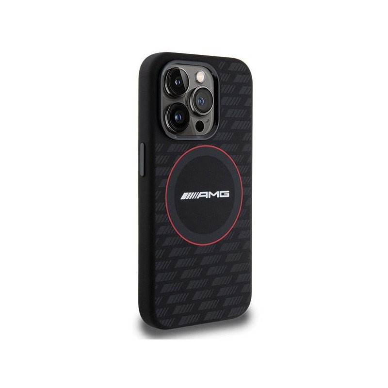 Etui AMG Silicone Carbon Pattern MagSafe na iPhone 15 Pro - czarne