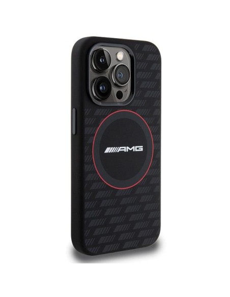 Etui AMG Silicone Carbon Pattern MagSafe na iPhone 15 Pro - czarne Etui AMG Silicone Carbon Pattern MagSafe na iPhone 15 Pro - czarne