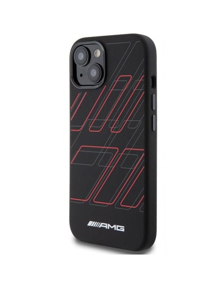 Etui AMG Silicone Large Rhombuses Pattern MagSafe na iPhone 15 Plus / 14 Plus - czarne