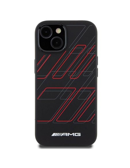 Etui AMG Silicone Large Rhombuses Pattern MagSafe na iPhone 15 Plus / 14 Plus - czarne