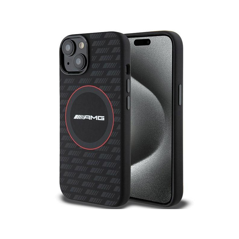 Etui AMG Silicone Carbon Pattern MagSafe na iPhone 15 / 14 / 13 - czarne Etui AMG Silicone Carbon Pattern MagSafe na iPhone 15 / 14 / 13 - czarne