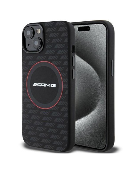 Etui AMG Silicone Carbon Pattern MagSafe na iPhone 15 / 14 / 13 - czarne Etui AMG Silicone Carbon Pattern MagSafe na iPhone 15 / 14 / 13 - czarne