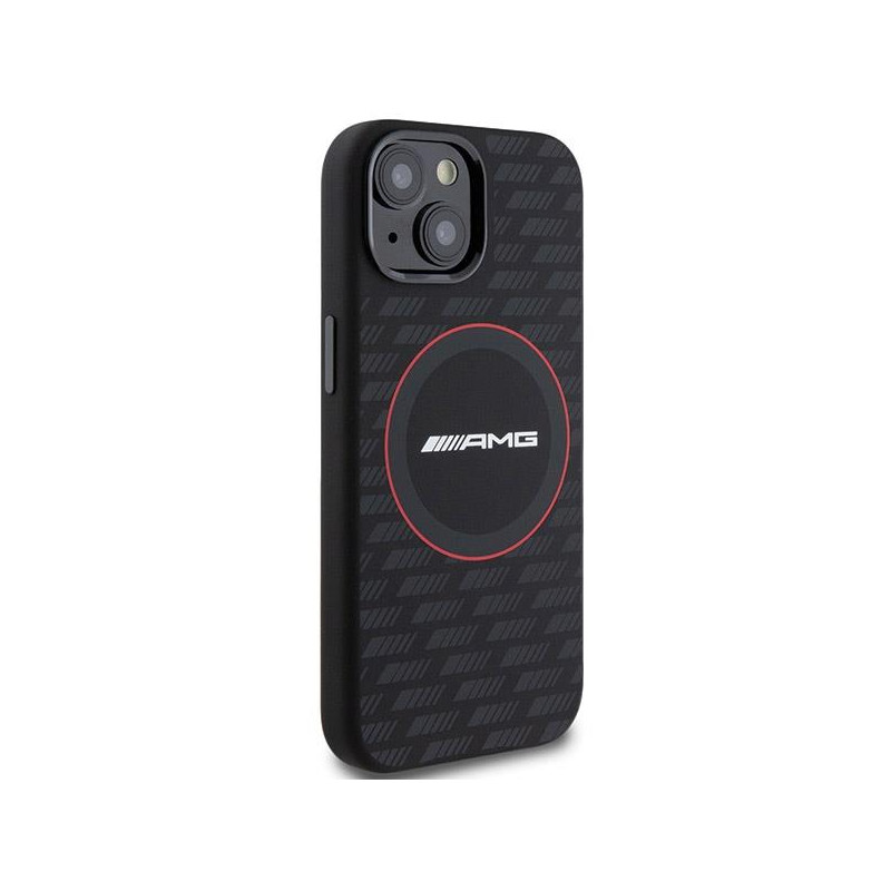 Etui AMG Silicone Carbon Pattern MagSafe na iPhone 15 / 14 / 13 - czarne