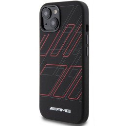 Etui AMG Silicone Large Rhombuses Pattern MagSafe na iPhone 15 / 14 / 13 - czarne
