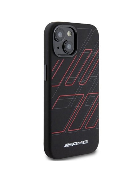 Etui AMG Silicone Large Rhombuses Pattern MagSafe na iPhone 15 / 14 / 13 - czarne Etui AMG Silicone Large Rhombuses Pattern MagSafe na iPhone 15 / 14 / 13 - czarne