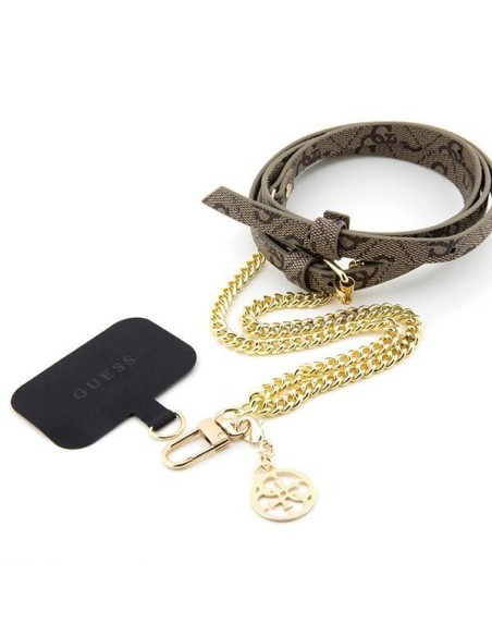 Pasek do telefonu Guess 4G Chain CBDY Strap - brązowy Pasek do telefonu Guess 4G Chain CBDY Strap - brązowy