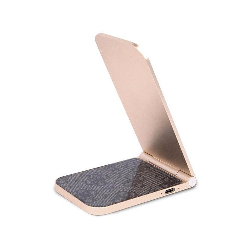 Ładowarka indukcyjna Guess 4G Pattern MagSafe składana 2w1 15W - czarna