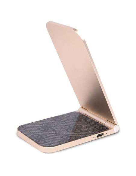 Ładowarka indukcyjna Guess 4G Pattern MagSafe składana 2w1 15W - czarna Ładowarka indukcyjna Guess 4G Pattern MagSafe składana 2w1 15W - czarna
