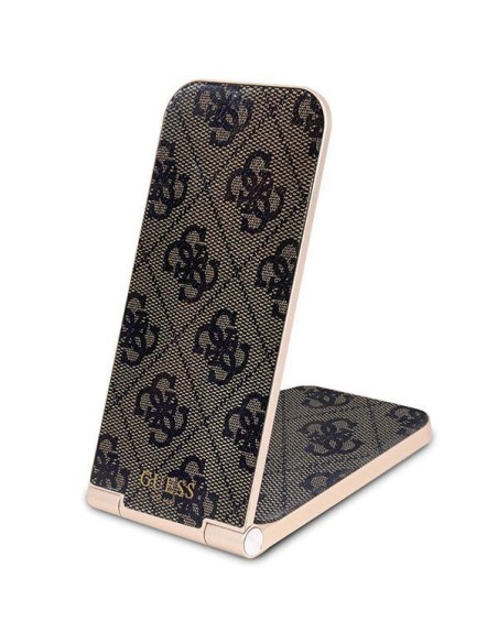 Ładowarka indukcyjna Guess 4G Pattern MagSafe składana 2w1 15W - brązowa Ładowarka indukcyjna Guess 4G Pattern MagSafe składana 2w1 15W - brązowa