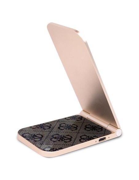 Ładowarka indukcyjna Guess 4G Pattern MagSafe składana 2w1 15W - brązowa Ładowarka indukcyjna Guess 4G Pattern MagSafe składana 2w1 15W - brązowa