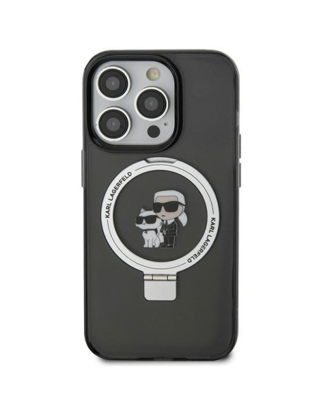 Etui Karl Lagerfeld Ring Stand Karl&Choupettte MagSafe na iPhone 11 / Xr - czarne Etui Karl Lagerfeld Ring Stand Karl&Choupettte MagSafe na iPhone 11 / Xr - czarne
