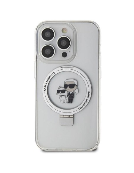 Etui Karl Lagerfeld Ring Stand Karl&Choupettte MagSafe na iPhone 13 Pro Max - białe Etui Karl Lagerfeld Ring Stand Karl&Choupettte MagSafe na iPhone 13 Pro Max - białe