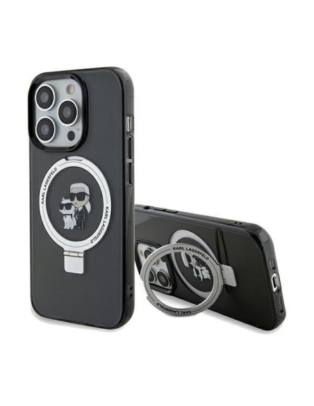 Etui Karl Lagerfeld Ring Stand Karl&Choupettte MagSafe na iPhone 13 Pro Max - czarne Etui Karl Lagerfeld Ring Stand Karl&Choupettte MagSafe na iPhone 13 Pro Max - czarne