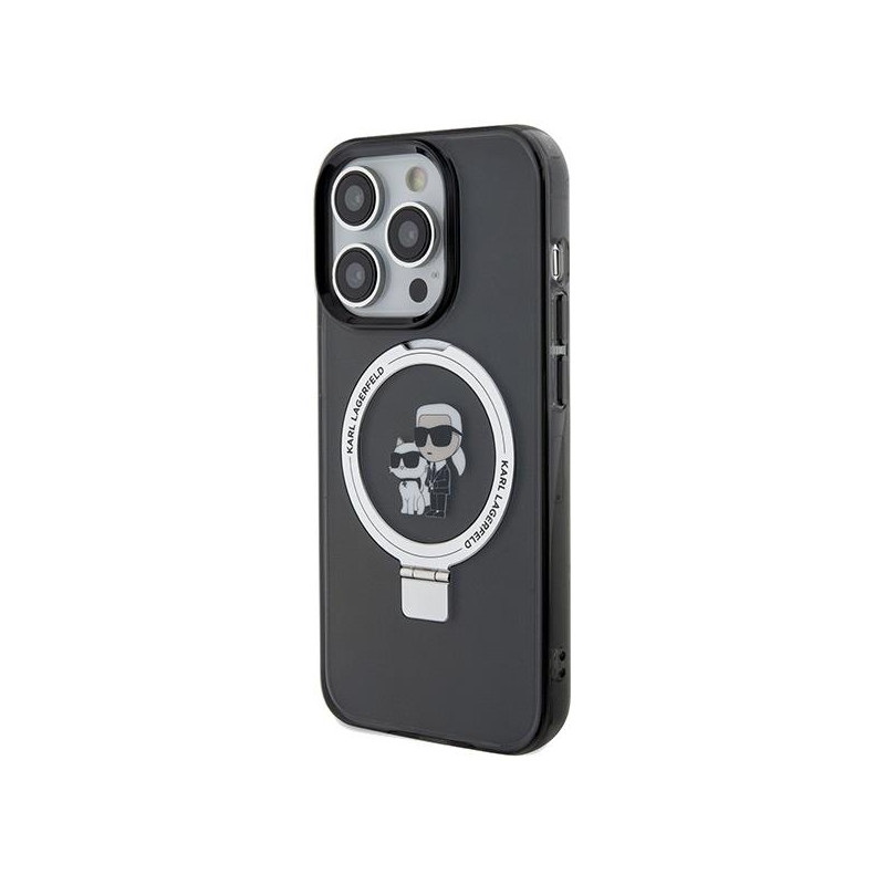 Etui Karl Lagerfeld Ring Stand Karl&Choupettte MagSafe na iPhone 13 Pro Max - czarne