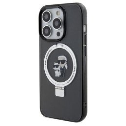 Etui Karl Lagerfeld Ring Stand Karl&Choupettte MagSafe na iPhone 14 Pro - czarne