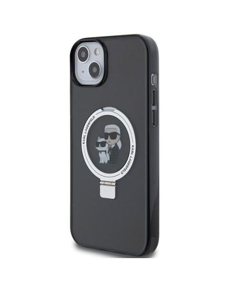 Etui Karl Lagerfeld Ring Stand Karl&Choupettte MagSafe na iPhone 14 / 15 / 13 - czarne Etui Karl Lagerfeld Ring Stand Karl&Choupettte MagSafe na iPhone 14 / 15 / 13 - czarne