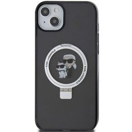 Etui Karl Lagerfeld Ring Stand Karl&Choupettte MagSafe na iPhone 14 / 15 / 13 - czarne