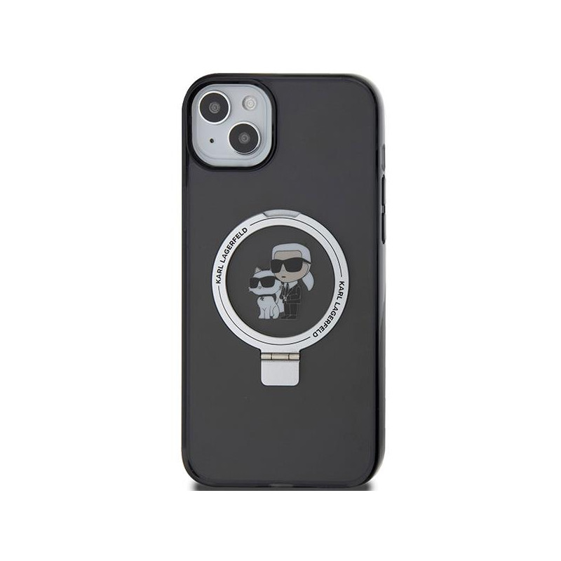 Etui Karl Lagerfeld Ring Stand Karl&Choupettte MagSafe na iPhone 14 / 15 / 13 - czarne