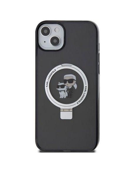 Etui Karl Lagerfeld Ring Stand Karl&Choupettte MagSafe na iPhone 14 / 15 / 13 - czarne Etui Karl Lagerfeld Ring Stand Karl&Choupettte MagSafe na iPhone 14 / 15 / 13 - czarne