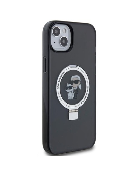 Etui Karl Lagerfeld Ring Stand Karl&Choupettte MagSafe na iPhone 14 / 15 / 13 - czarne Etui Karl Lagerfeld Ring Stand Karl&Choupettte MagSafe na iPhone 14 / 15 / 13 - czarne