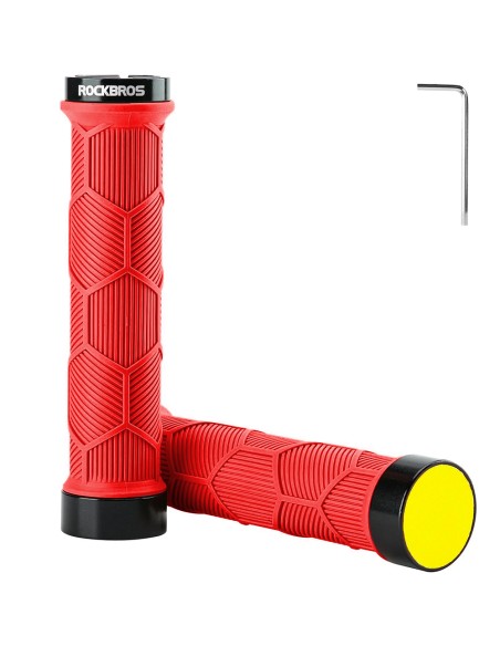 Gripy rowerowe Rockbros 40720007002 z odblaskiem - czerwone Gripy rowerowe Rockbros 40720007002 z odblaskiem - czerwone