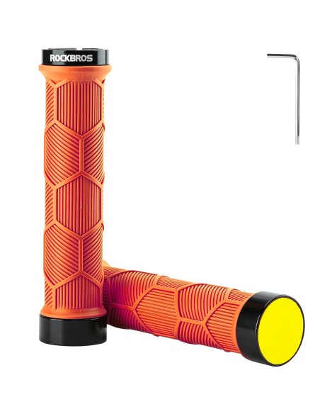 Gripy rowerowe Rockbros 40720007004 z odblaskiem - pomarańczowe Gripy rowerowe Rockbros 40720007004 z odblaskiem - pomarańczowe